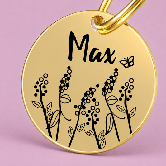 Engraved Tags - Lavender Engraved Dog Tag