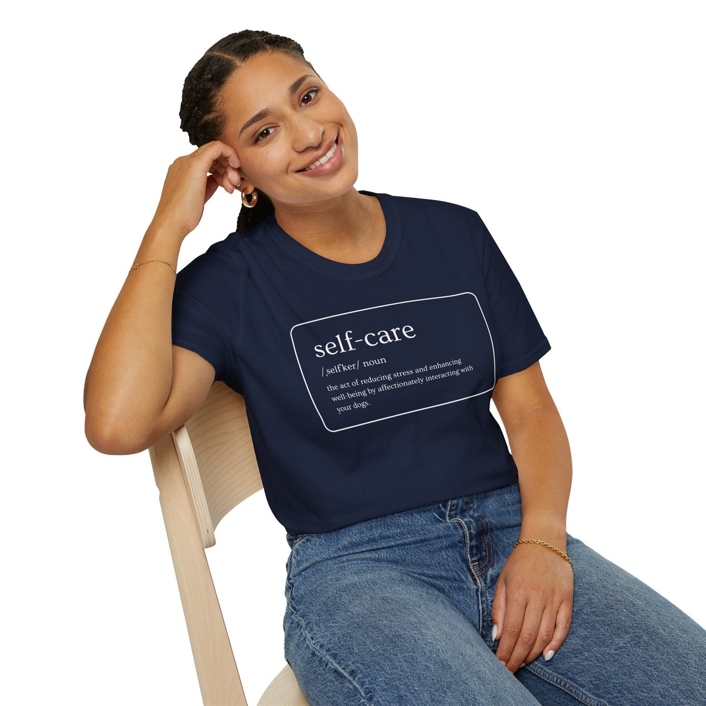 T - Shirt - Pawfurever Dog Lover T - Shirt - Cute and Funny Gift for Dog Moms, Dads, and Cat Parents (Self Care - Dogs)