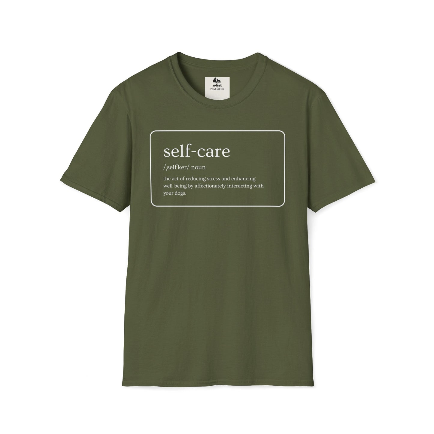 T - Shirt - Pawfurever Dog Lover T - Shirt - Cute and Funny Gift for Dog Moms, Dads, and Cat Parents (Self Care - Dogs)