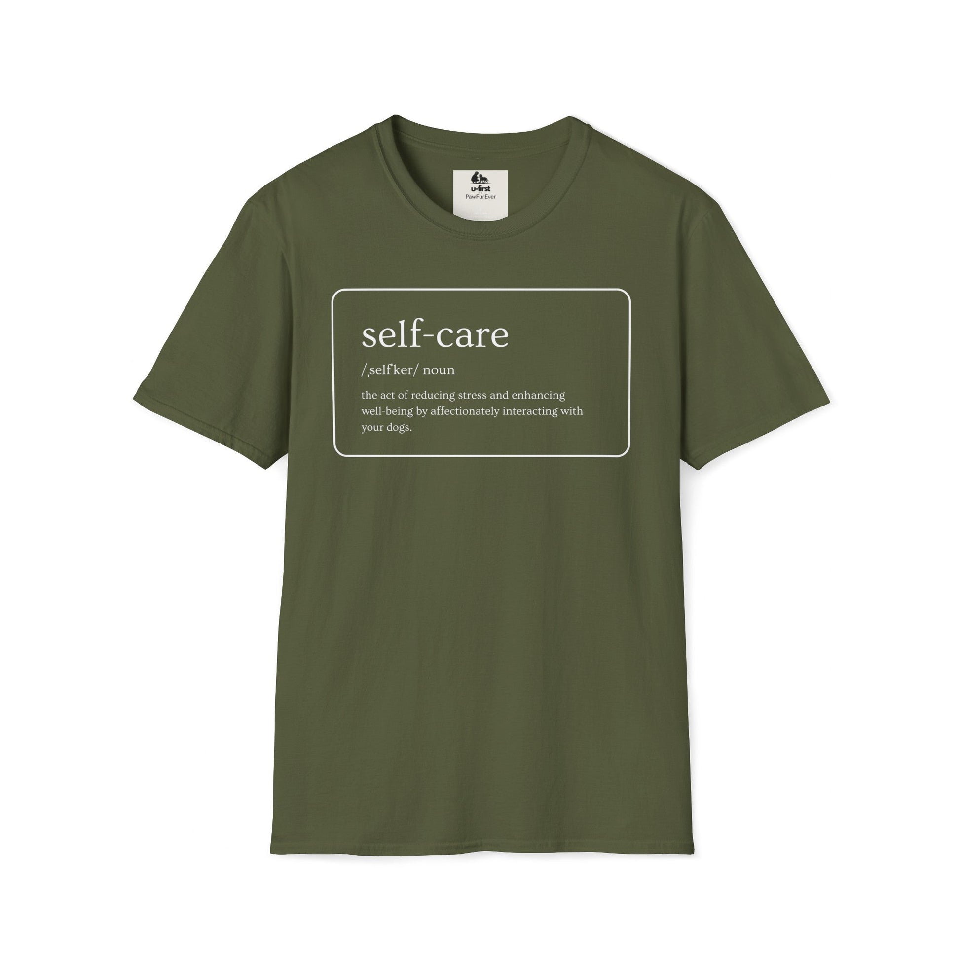 T - Shirt - Pawfurever Dog Lover T - Shirt - Cute and Funny Gift for Dog Moms, Dads, and Cat Parents (Self Care - Dogs)