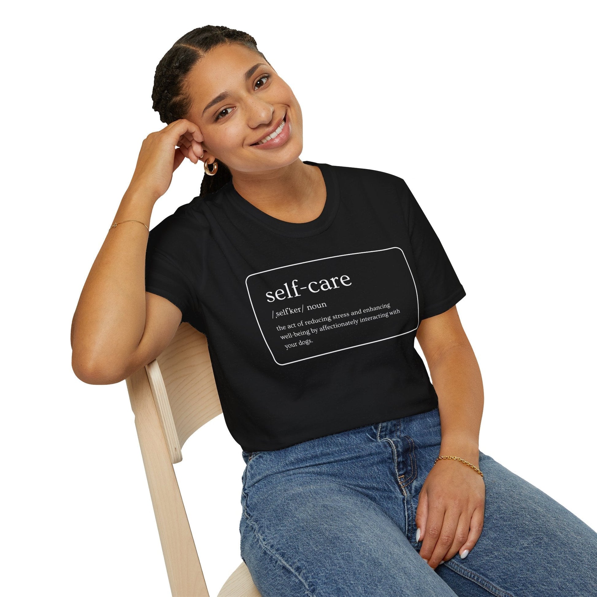T - Shirt - Pawfurever Dog Lover T - Shirt - Cute and Funny Gift for Dog Moms, Dads, and Cat Parents (Self Care - Dogs)