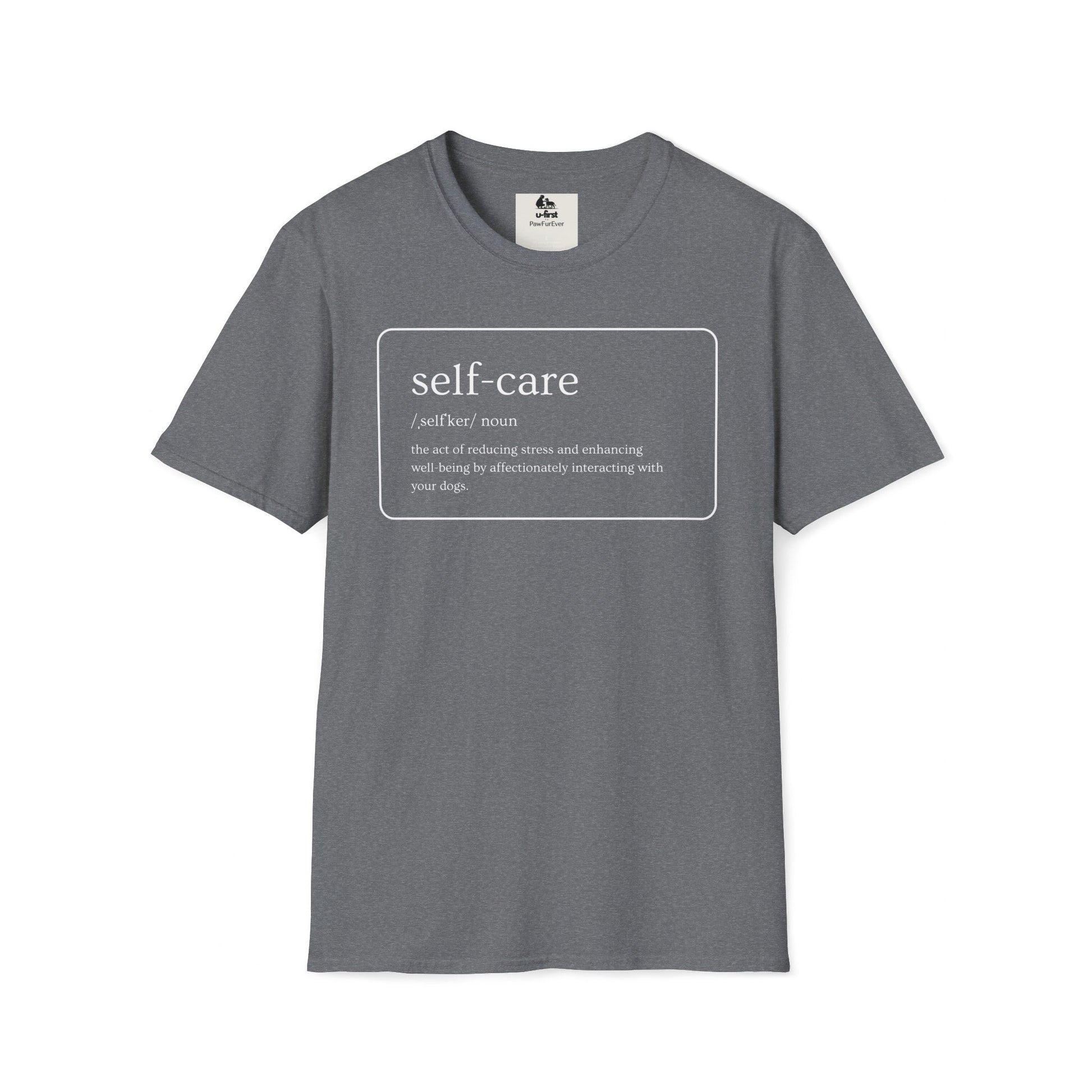 T - Shirt - Pawfurever Dog Lover T - Shirt - Cute and Funny Gift for Dog Moms, Dads, and Cat Parents (Self Care - Dogs)