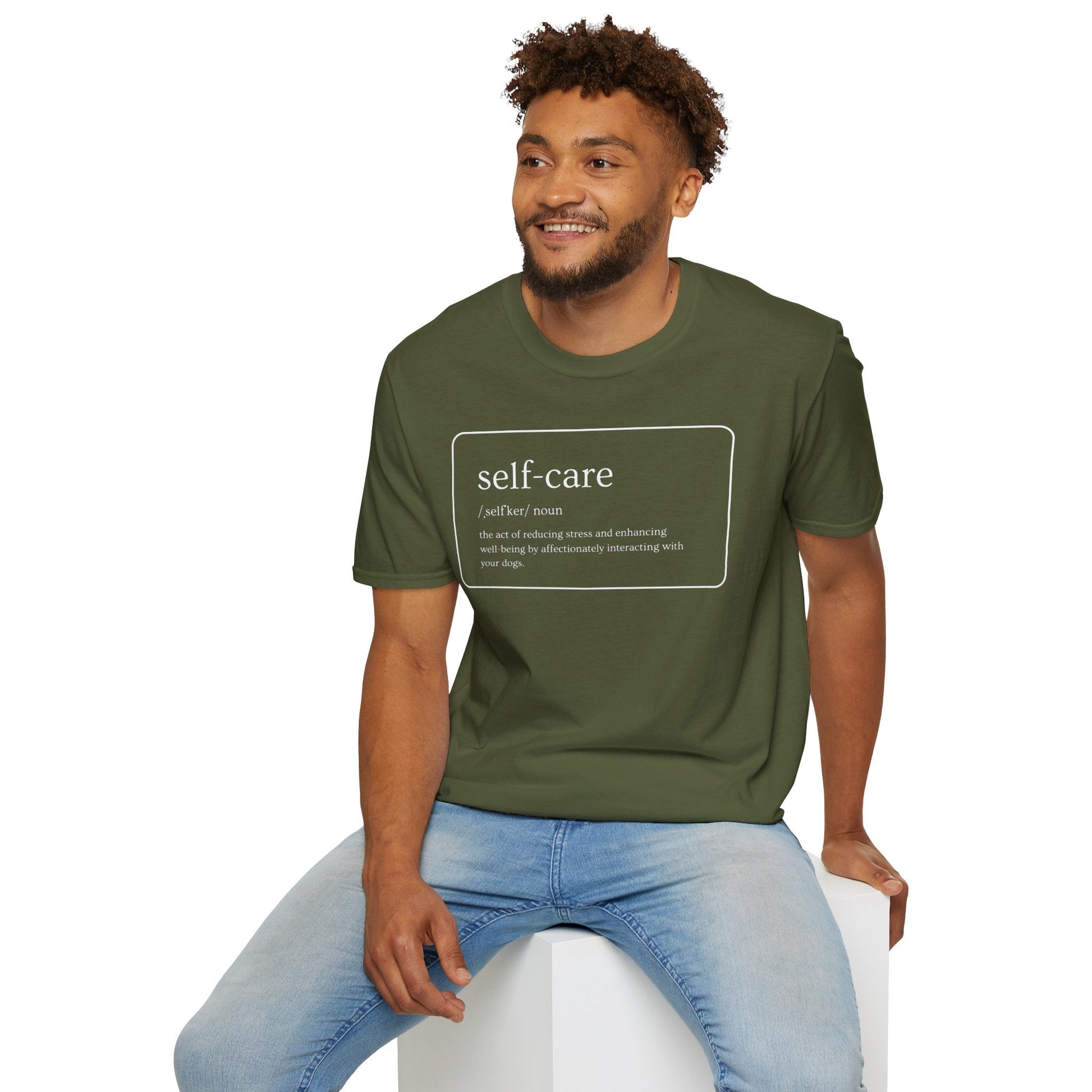 T - Shirt - Pawfurever Dog Lover T - Shirt - Cute and Funny Gift for Dog Moms, Dads, and Cat Parents (Self Care - Dogs)