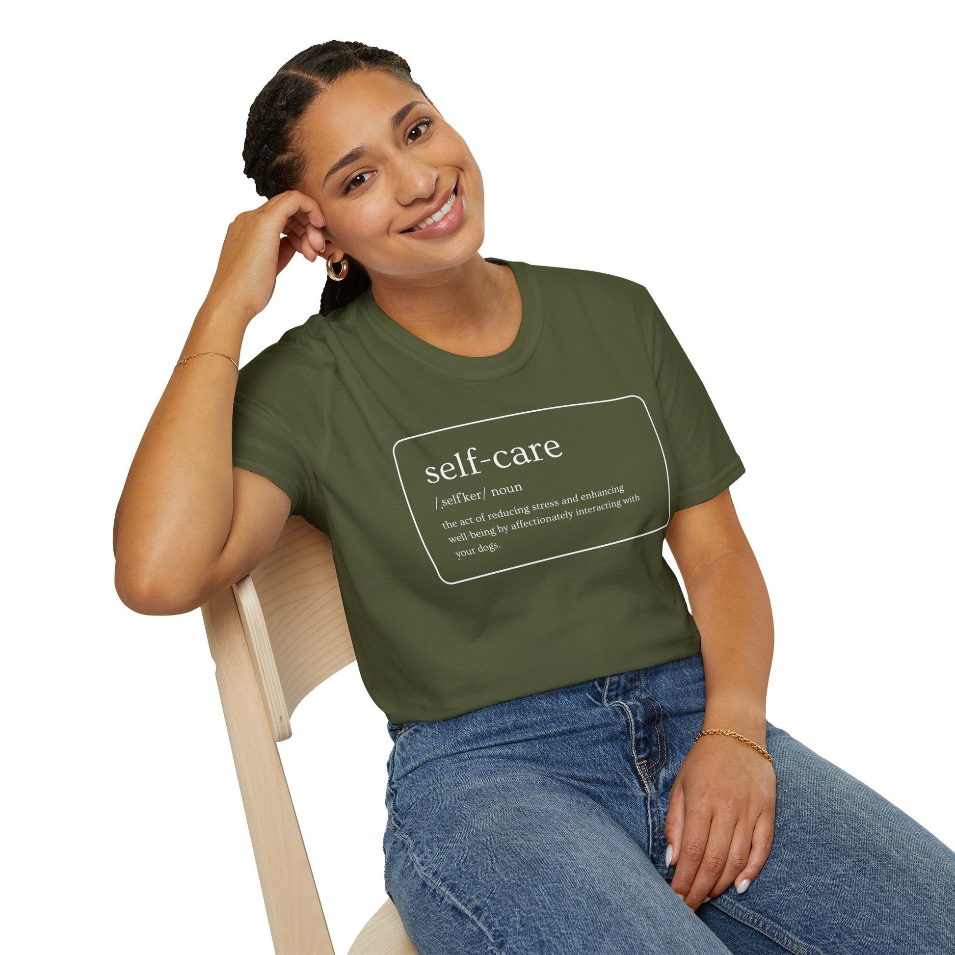 T - Shirt - Pawfurever Dog Lover T - Shirt - Cute and Funny Gift for Dog Moms, Dads, and Cat Parents (Self Care - Dogs)