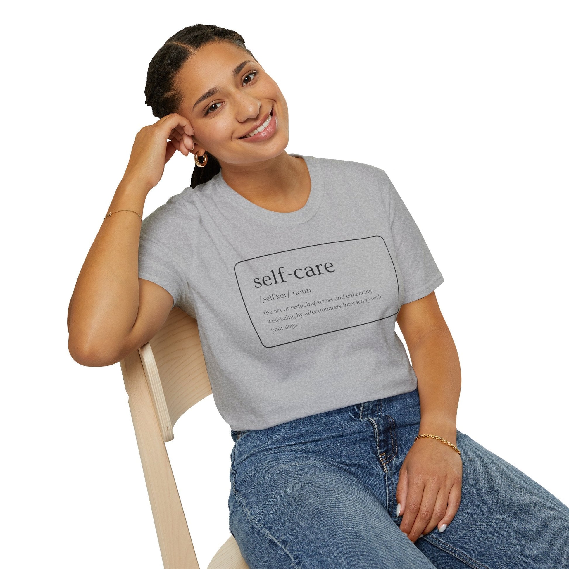 T - Shirt - Pawfurever Dog Lover T - Shirt - Cute and Funny Gift for Dog Moms, Dads, and Cat Parents (Self Care - Dogs)