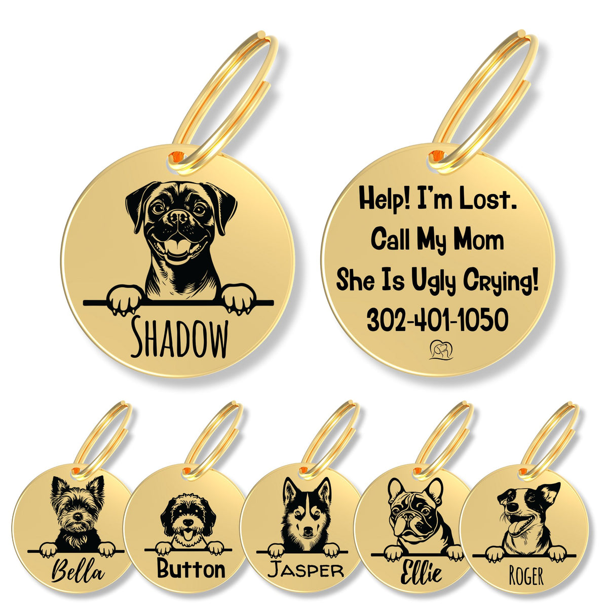 Breed Dog Tag - Personalized Breed Dog Tag (Puggle)