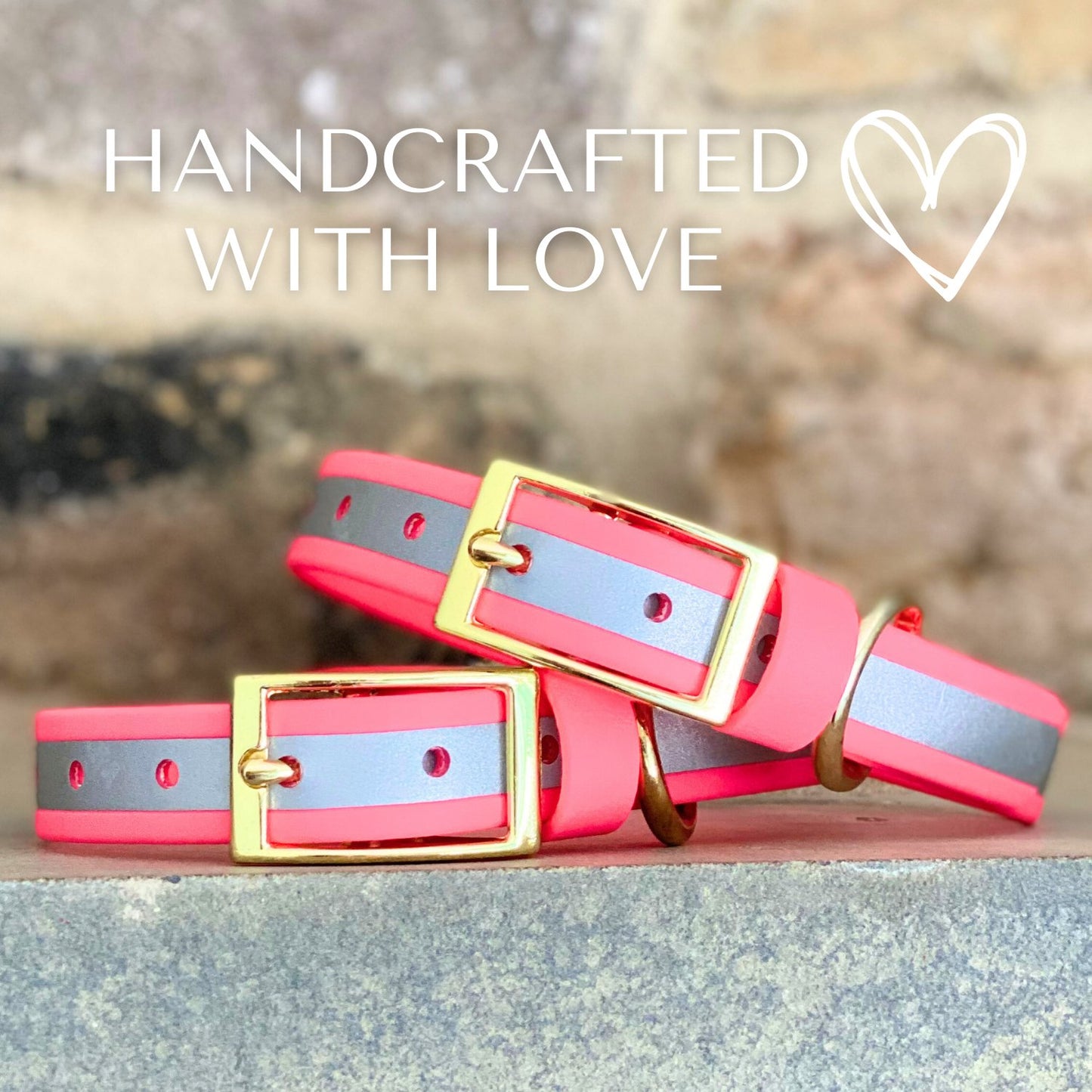 Collars - Pink Reflective Waterproof Dog Collar - Stylish and Smell Free (Pink, Reflective)