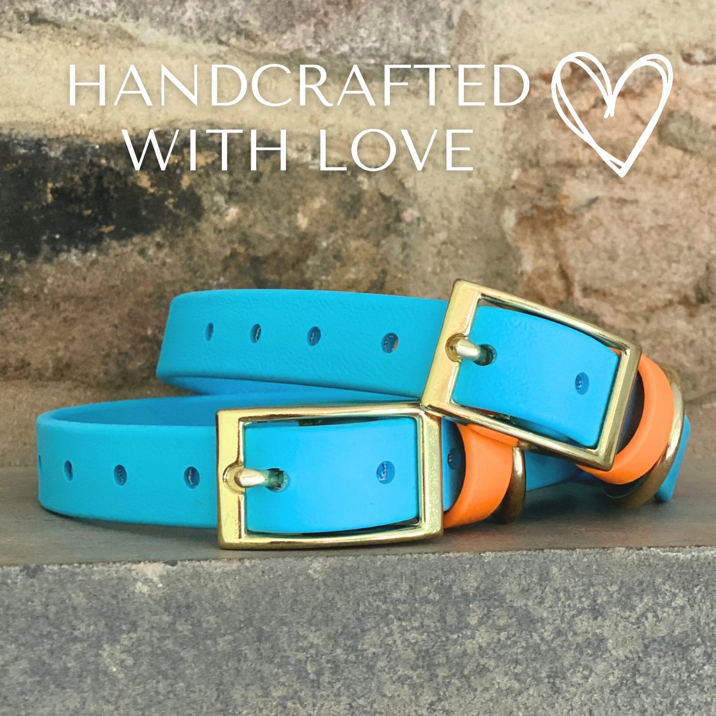Collars - Waterproof Blue & Orange Dog Collars - Stylish and Smell Free (Blue, Orange)