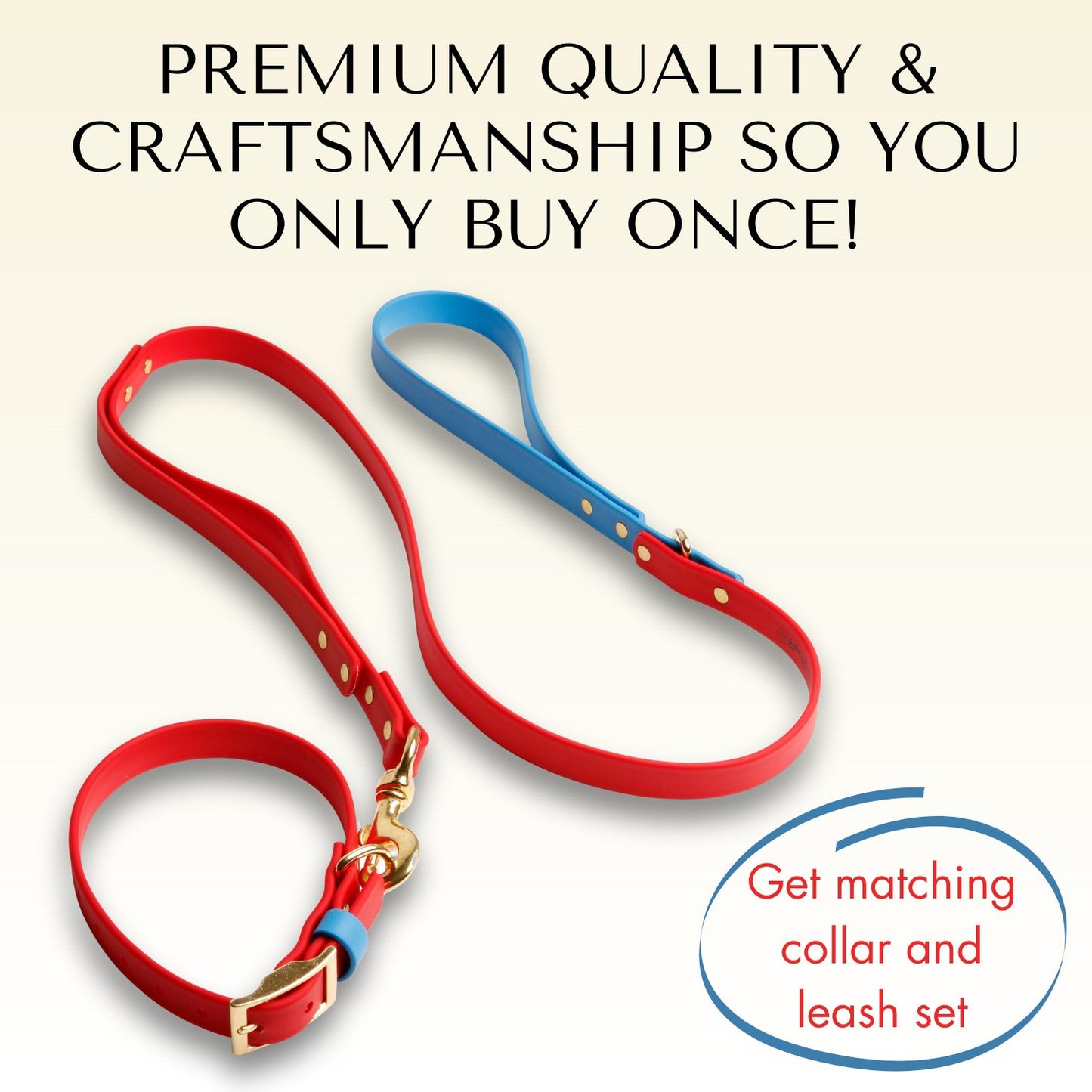 Collars - Waterproof Blue & Red Dog Collar - Stylish and Smell Free (Blue. Red)