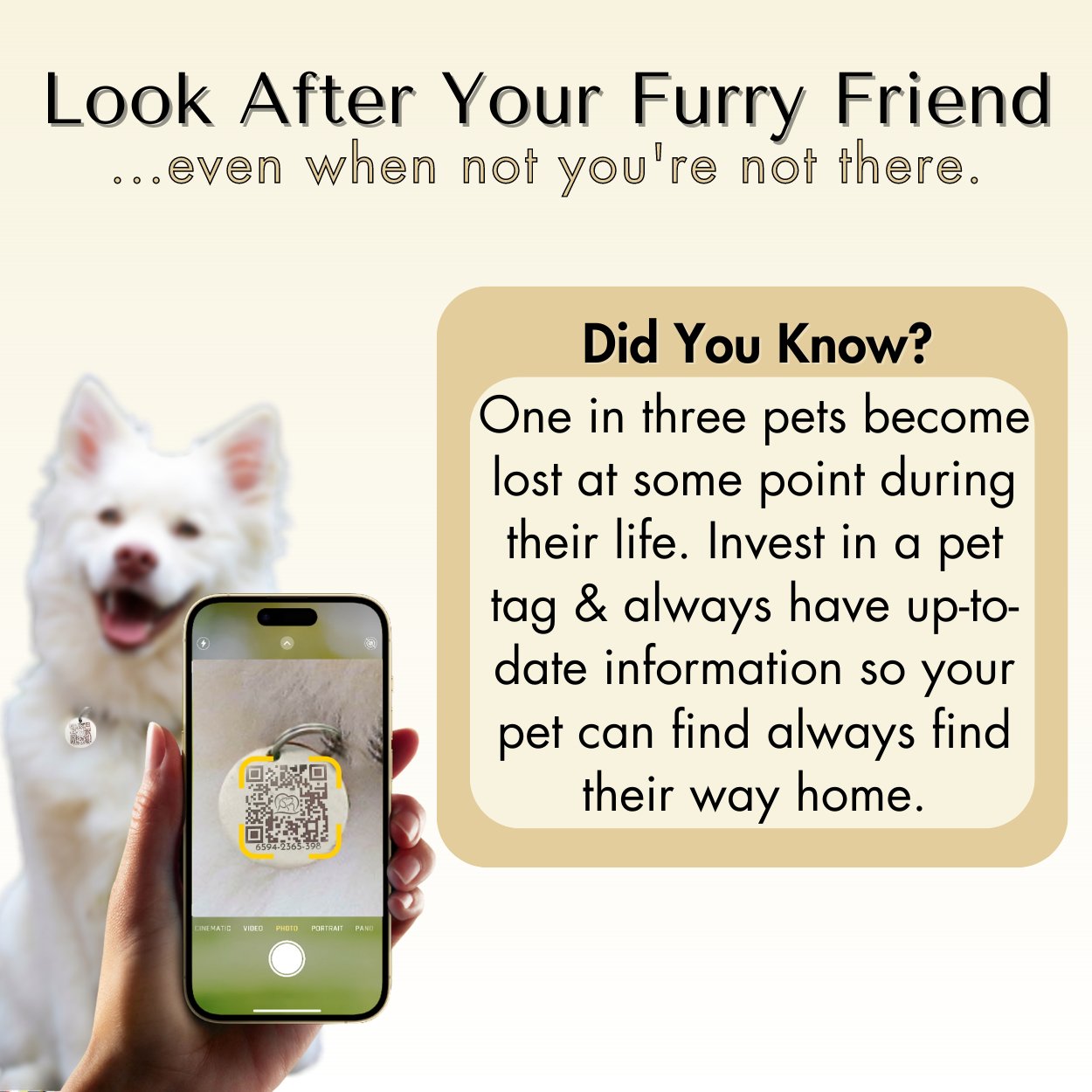 QR Tag - Personalized QR Code Dog Tag Ensure Your Pet's Safety Always (Silver, Deer)