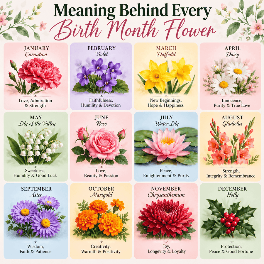 Birth Month Flower Guide: Meanings & Birth Flower Chart - PawFurEver