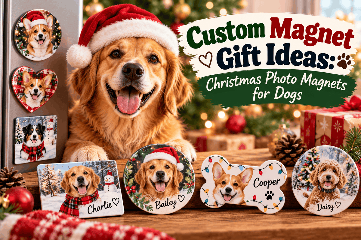 Custom Magnet Gift Ideas: Christmas Photo Magnets for Dogs - PawFurEver