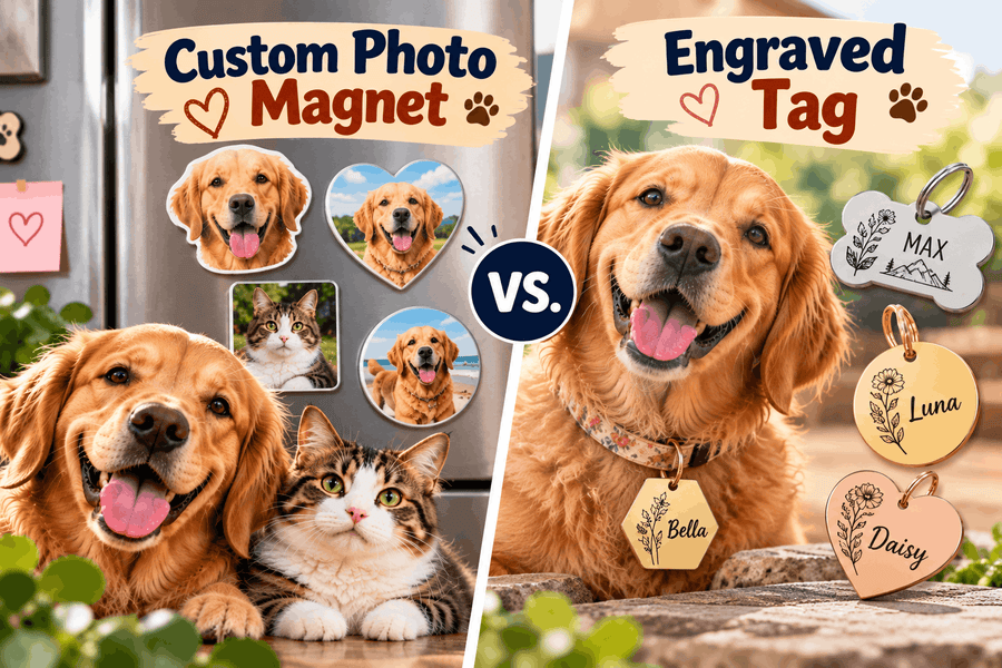 Custom Photo Magnet vs. Engraved Tag: Which to Choose - PawFurEver