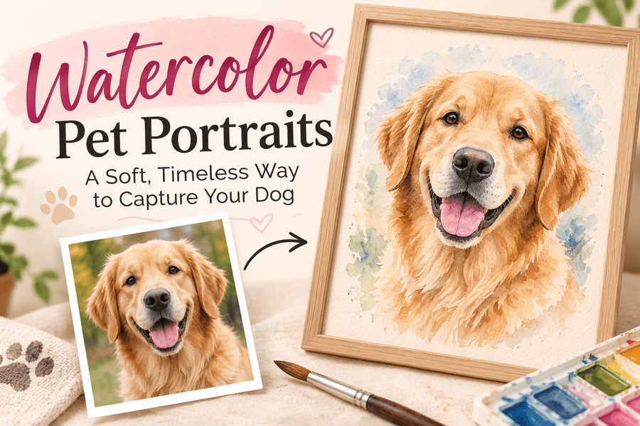 Watercolor Pet Portraits: A Soft, Timeless Way to Capture Your Dog - PawFurEver