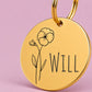 Violet Birth Flower Dog Tag, February