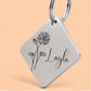 Water Lily Birth Flower Dog Tag, July