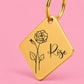 Rose Birth Flower Dog Tag, June