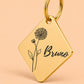 Chrysanthemum Birth Flower Dog Tag, November