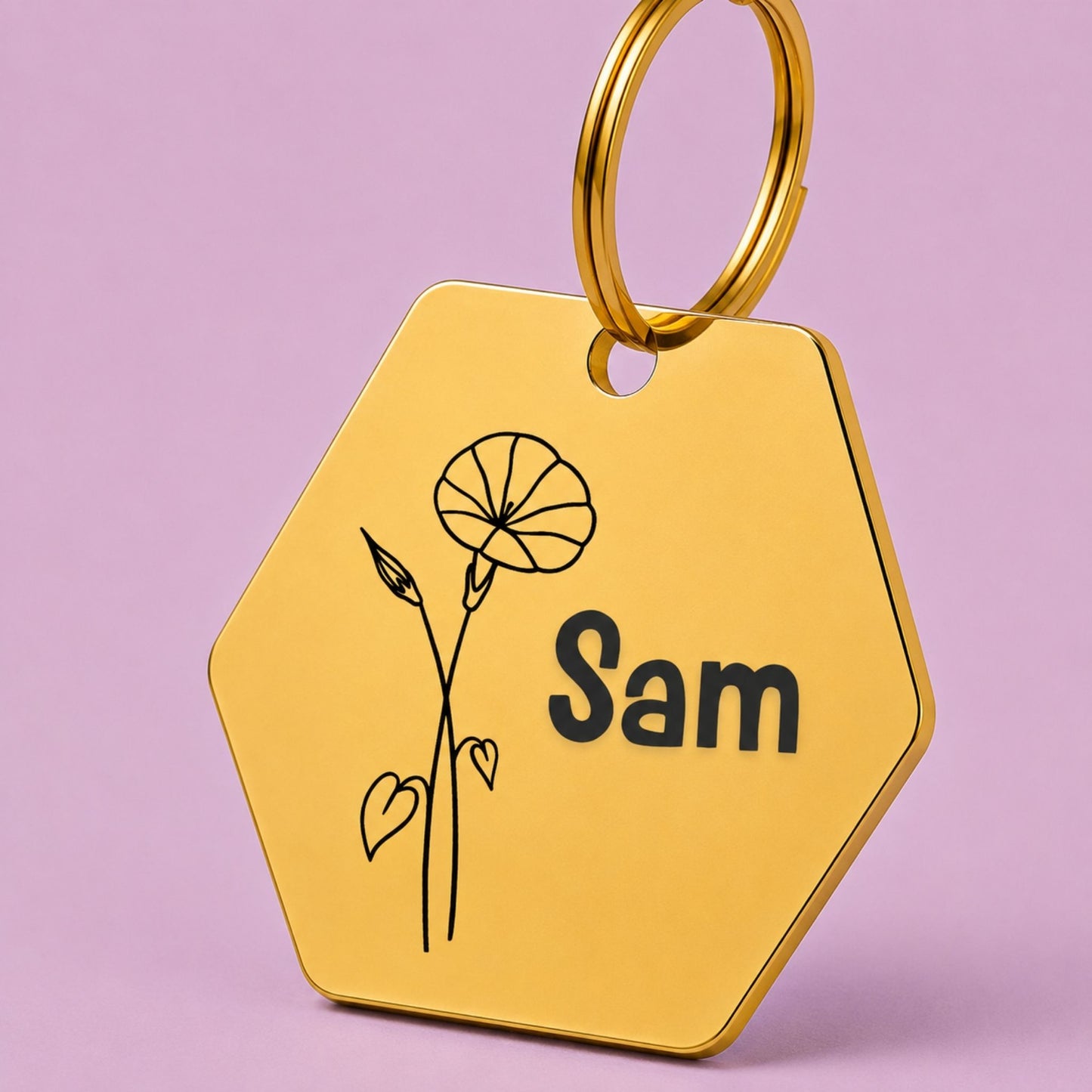 Morning Glory Birth Flower Dog Tag, September