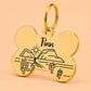 Arizona Engraved Dog Tag Bone Gold