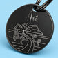 Arizona Engraved Dog Tag Circle Black