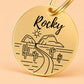 Arizona Engraved Dog Tag Circle Gold
