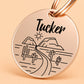 Arizona Engraved Dog Tag Circle Rose