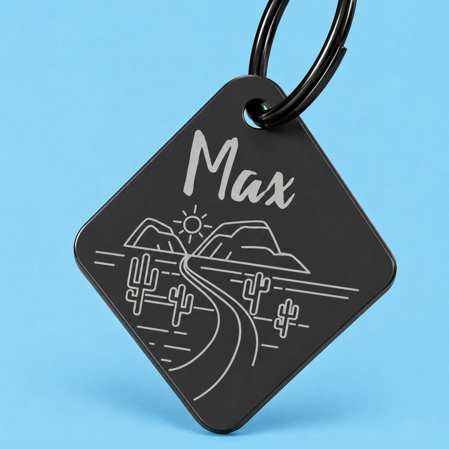 Arizona Engraved Dog Tag Diamond Black