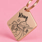 Arizona Engraved Dog Tag Diamond Rose