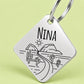 Arizona Engraved Dog Tag Diamond Silver