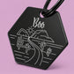 Arizona Engraved Dog Tag Hexagon Black