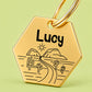 Arizona Engraved Dog Tag Hexagon Gold