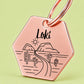 Arizona Engraved Dog Tag Hexagon Rose