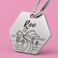 Arizona Engraved Dog Tag Hexagon Silver