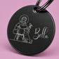Blessed Engraved Dog Tag Circle Black