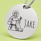 Blessed Engraved Dog Tag Circle Silver