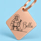 Blessed Engraved Dog Tag Diamond Rose