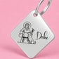 Blessed Engraved Dog Tag Diamond Silver