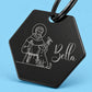 Blessed Engraved Dog Tag Hexagon Black