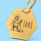 Blessed Engraved Dog Tag Hexagon Gold