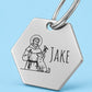 Blessed Engraved Dog Tag Hexagon Silver