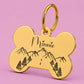 Country Road Engraved Dog Tag Bone Gold