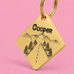 Country Road Engraved Dog Tag Diamond Gold