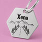 Country Road Engraved Dog Tag Hexagon Silver