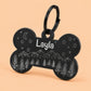Dark Night Engraved Dog Tag Bone Black