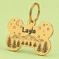 Dark Night Engraved Dog Tag Bone Gold