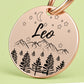 Dark Night Engraved Dog Tag Circle Rose