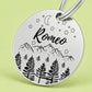 Dark Night Engraved Dog Tag Circle Silver