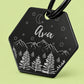 Dark Night Engraved Dog Tag Hexagon Black
