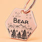 Dark Night Engraved Dog Tag Hexagon Rose